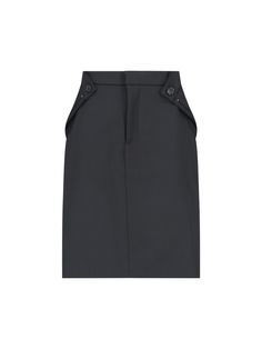 64% Polyester, 34% Viscose, 2% Elastane Chic Fitted Skirt With Concealed Front Fastening, Chic Formal Skirt With Concealed Fastening, Elegant Formal Asymmetrical Skort, Classic Formal Lined Skort, Elegant Midi Skort For Workwear, Elegant Knee-length Workwear Skort, Elegant Knee-length Skort For Work, Pleats Please Issey Miyake, Black Mini Skirt