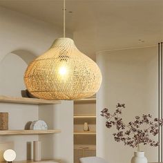 pendant lights rattan Japanese Lighting, Wood Lamp Shade, Rattan Material, Ceiling Light Shades