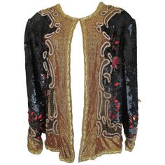 This exclusive vintage evening jacket with 6 front closing hooks, is embroided with red stones, black sequins, gold embroidered and has shoulder pads. Its in fair pre-owned condition with some wear at the collar and stones. Appears to be medium/large, please refer to the measurements in the description. Weights approximately 2.5 pounds Please note that vintage items are not new and therefore might have minor imperfections. 1950s Coat, New Look Fashion, Opera Coat, Black Faux Fur Coat, Red Stones, Fur Coat Vintage, Evening Jacket, Mink Fur Coat, Evening Jackets