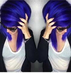 Artist Hairstyles, Blue And Purple Hair, Dark Purple Hair Color, Fox Hair Dye, Arctic Fox Hair Dye, Dark Purple Hair, Fox Hair, Girls Short Haircuts