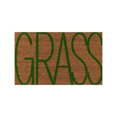 a door mat with the word grass on it