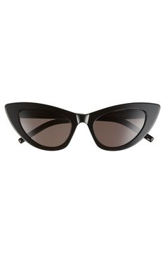 Super-svelte cat-eye frames make these sleek Italian sunnies deliciously, alluringly retro. 52mm lens width; 21mm bridge width; 145mm temple length 100% UV protection CR-39 lenses Acetate Made in Italy Classic Cat Eye Sunglasses For Party, Sleek Cat Eye Sunglasses With Mirrored Lenses, Sleek Cat Eye Sunglasses For Party, Sleek Cat Eye Sunglasses For Parties, Sleek Cat Eye Sunglasses With Uv Protection For Evening, Sleek Cat Eye Sunglasses With Tinted Lenses For Evening, Sleek Evening Cat Eye Sunglasses, Sunglasses Design, Saint Laurent Sunglasses