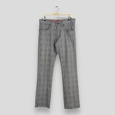 Size 32x33 Edwin Casual Pants Gray Tartan Plaid Checked Pants Edwin Japan Straight Leg Pants Casual Zipper Men Work Pants W32 Please contact me for any questions about this clothing before buying. SIZE MEASUREMENTS :- WAIST : 32" inches HIPS : 40" inches THIGH: 24" inches  LEG OPENING : 17" inches RISE : 10" inches INSEAM : 33" inches OUTSEAM (TOTAL LENGTH) : 42.5" inches WEIGHT : 0.50 kg Condition : Good Condition. No holes and no stains. Please pay close attention to measurements provided. Do not rely on tag size as pre-worn items may have been  altered, stretched or shrunk & vintage sizes do not directly translate the modern sizes. The best way to ensure a correct fit is to compare our measurements  with the measurements of a similar item that you know fits you well. **WE ARE USING DHL Checked Pants, Pants Casual, Tartan Plaid, Work Pants, Straight Leg Pants, Vintage Clothing, Leg Pants, Tartan, Casual Pants