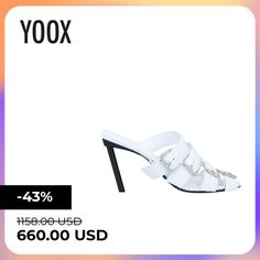 leather, buckle, solid color, round toeline, geometric heel, leather lining, leather sole, contains non-textile parts of animal origin, small sized , Color: White , Size: 6 Balenciaga Sandals, Balenciaga Women, Leather Buckle, Mule Shoe, Balenciaga, Womens Sandals, Color White, Buckle, Solid Color