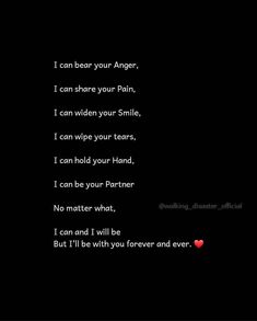 a black background with red hearts and text that reads i can bear your anger, i can share your pain, i can wipe your tears, i can hold your heart