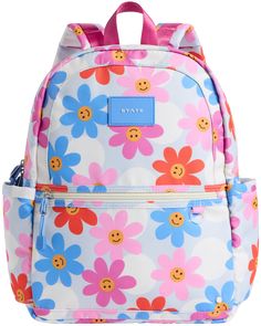 state bags kane kids backpack recycled polyester canvas daisies front view click to zoom Mini Laptop, Diaper Bag Tote, Kids Travel, Boy Accessories, Backpacking Packing, Diaper Bag Backpack, Mid Size, Holidays With Kids, Personalize Bag