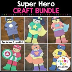 super hero craft bundle includes 6 crafts