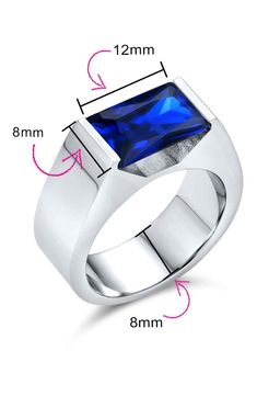 Geometric shapes offer a clean and refined appearance with this polished ring topped by a cubic zirconia. Sterling silver/cubic zirconia Imported Modern Sapphire Ring With Rectangular Shape, Modern Sapphire Ring With Prong Setting, Modern Sapphire Signet Ring For Formal Occasions, Modern Diamond Crystal Ring, Modern Formal Rings With Lab-created Sapphire, Modern Cubic Zirconia Diamond Ring, Modern Lab-created Sapphire Rings For Gift, Modern Blue Diamond Cut Jewelry, Modern Sapphire Rings With Emerald Cut