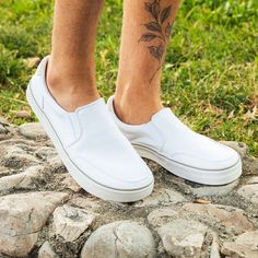 Nothing says your ready for summer quite like a classic white pair of slip-ons! In the STREESTYLE Slip-On Cloud you are bright and fun and confident with no effort needed. Embrace the bright side of summer with a modern barefoot slip-on that is wide, flexible, and extremely comfortable. White Slip-ons With Rubber Sole For Summer, White Slip-ons For Beach In Spring, Sporty Summer Slip-ons With Rubber Sole, Trendy Everyday Sneakers For Summer, Trendy Everyday Summer Sneakers, Summer Slip-on Sneakers With Vulcanized Sole, Summer Slip-ons With Rubber Sole, White Canvas Shoes With Rubber Sole For Everyday, Comfortable Slip-on Sneakers For Summer