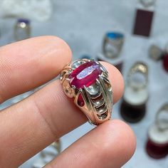 Natural Afghani Blood Red Ruby Ring Red Ruby Mens Ring Real Ruby Yaqoot Ring Genuine AAA Ruby Blood Red Ring Red Fashion Mens Ring In Silver  * Total Carat: 3 Carat * Total Weight Silver: 20 grams * Origin: Tanzania * Ring Sizes: All US, UK International Size Available (5US,6US,7US,8US,9US,10US,11US,12US,13US,14US,15US,16US) * Re-sizable: Yes * Type: Natural Unheated Untreated Gemstone * Shipment Via FedEx Note: Stone Color as seen on the Store We take the photos mostly in a Natural Daylight Nig Fine Jewelry Red Ruby Ring, Red Ruby Gemstone Rings, Fine Jewelry Red Oval Ring, Red Ruby Gemstone Jewelry, Red Oval Jewelry With Polished Finish, Red Open Ring Fine Jewelry, Fine Jewelry Red Ruby Open Ring, Red Ruby Open Ring Fine Jewelry, Red Ruby Open Ring Jewelry