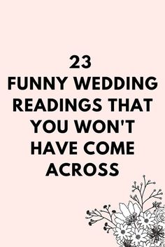 the text reads, 23 funny wedding readings that you won't have come across