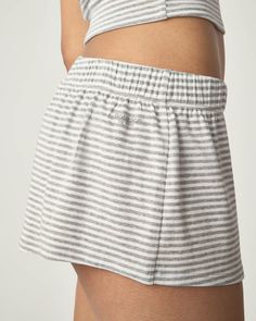 This soft ribbed sleep short was designed with our signature cheeky fit. Just flirty enough while staying comfy all day and night. Wear it for slumber and beyond. Sporty Short Sleepwear For Lounging, Loungewear Pajama Shorts With Ribbed Waistband, Seamless Short Pajama Shorts For Loungewear, Seamless Pajama Shorts For Loungewear, Relaxed Fit Pajama Shorts With Ribbed Waistband For Loungewear, Casual Seamless Pajama Shorts For Loungewear, Striped Relaxed Fit Pajama Shorts For Loungewear, Comfortable Stretch Pajama Shorts For Lounging, Comfortable Stretch Sleepwear, Short Length