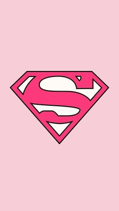 a pink and red superman logo on a pink background