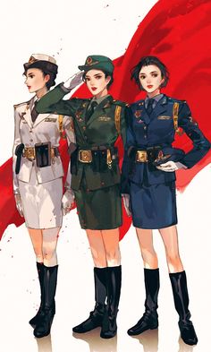 Women In Uniforms, Ibuki Satsuki, Military Drawings, Anime Military, Military Girl, Model Sheet, Military Outfit, Anime Drawings Tutorials, Military Uniforms