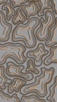 an abstract pattern made up of wavy lines and curves in shades of brown, beige and grey