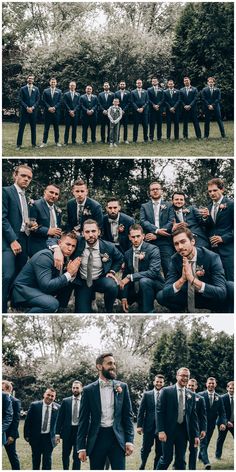 a group of men in suits and ties posing for pictures