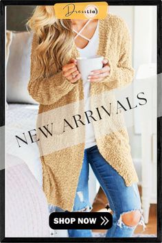 Fashion Casual Cardigan Sweater Beige Long Sleeve Cardigan For Cold Weather, Solid Long Sleeve Soft Knit Outerwear, Solid Color Long Sleeve Outerwear For Loungewear, Soft Knit Long Sleeve Outerwear For Fall, Cozy Open Front Tops For Winter, Cozy Open Front Winter Tops, Casual Long Sleeve Cardigan With Cozy Fit, Casual Long Sleeve Cozy Fit Cardigan, Casual Cozy Fit Long Sleeve Cardigan