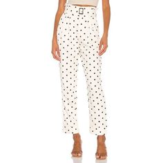 Worn Once, Practically Brand New. Non-stretch Polka Dot Summer Bottoms, Polka Dot Pants, Jumpsuit Trousers, Pants Color, Black Cream, Pant Jumpsuit, Polka Dot, Polka Dots, Pants For Women