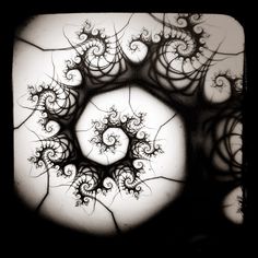 an abstract black and white photo with swirls