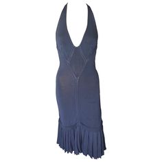 Azzedine Alaia Vintage Plunging Semi-Sheer Midi Dress Size XS Vintage Alaia sleeveless midi dress with open knit trim throughout, plunging neckline and flared hem. Vintage Alaia, Vampire Core, Alaia Dress, Chic Closet, A Lot Of Clothes, Azzedine Alaïa, Sheer Midi Dress, 25 October, Vintage Designer Bags