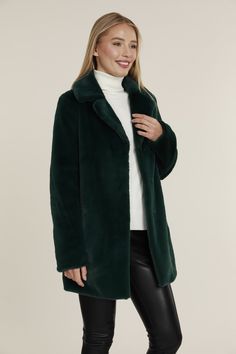 Wrap yourself in the luxurious warmth of our Mid Length Faux Fur Coat this fall season. This plush, thigh-grazing piece is meticulously crafted from the finest faux fur and features hidden closures for a sleek and uncluttered appearance. A mid length coat is perfect for more petite frames, or when paired with long dresses and fabric-heavy ensembles. Whether you're braving the cold or making a fashion statement, this coat promises to be your perfect cold-weather companion. Faux fur Hidden closure Mid Length Coat, Car Coat, Tres Chic, Faux Fur Collar, Outfit Style, Chic Boutique, Faux Fur Coat, Sleek Look, Fur Collars