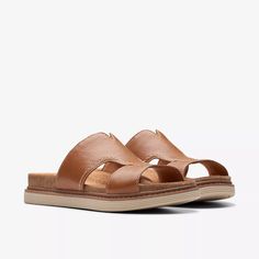 WOMENS Arwell Walk Tan Leather Flat Sandals | Clarks US Shoe Care Kit, Leather Sandals Flat, Shoe Care, Flat Sandals, Shoes Online, Tan Leather, Leather Shoes, Heel Height, Leather Upper