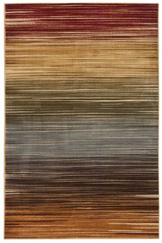 a multicolored rug with horizontal stripes on the bottom and sides in various colors