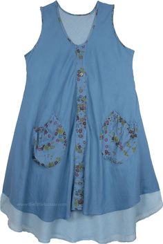 A summer season flared dress in a beautiful chic hippie blue color, this sundress is so comfortable and you will love to wear it all day long.  It has two layers and the inner layer is a light tone of the upper layer in blue. #tlb #Sleeveless #Misses #Peasant #vacationclothing #beachwrap #cottonsummerdress #lightsummershortdress Blue Cotton Sleeveless Dress For Spring, Bohemian A-line Sleeveless Summer Dress, Light Blue A-line Summer Dress, Spring Light Blue Cotton Sleeveless Dress, Light Blue Cotton Sleeveless Dress For Spring, Casual Blue Sleeveless Dress, Summer Cotton A-line Sleeveless Dress, Breezy Cotton Sleeveless Sundress, Breezy Sleeveless Cotton Sundress