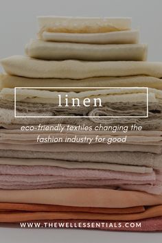 a stack of clothes with the words linen on it