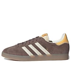 adidas Gazelle 'Earth Strata' IE3693 Brown Sporty Sneakers For Spring, Sporty Brown Sneakers For Spring, Sporty Brown Sneakers With Three Stripes, Brown Sporty Sneakers With Three Stripes, Brown Casual Sneakers With Three Stripes, Casual Brown Sneakers With Three Stripes, Fashion Performance, Adidas Gazelle, Stylish Sneakers