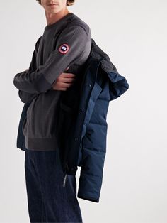 Canada Goose's 'Macmillan' parka is set apart for its expedition-ready qualities. It's made from lightweight, weather-resistant shell that's padded with down and quilted for optimal insulation. Ribbed-knit cuffs lock in heat and an elongated hem provides additional coverage. Canada Goose Macmillan, Canada Goose Parka, Canada Goose Mens, Man Quilt, Set Apart, Mens Parka, Hooded Parka, Blue Coats, Outdoor Jacket