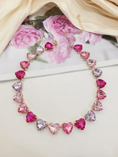 1pc Dazzling Multicolored Glass Crystal Heart & Water Drop Pendant Women's Chain Necklace For Evening Party Multicolor    Iron     Women Fashion Jewelry, size features are:Bust: ,Length: ,Sleeve Length: Sabrina Concert, Pink Diamonds Engagement, Sweet Jewelry, Preppy Coquette, Bridal Accessories Jewelry, Women Chain, Perfume Samples, زجاج ملون