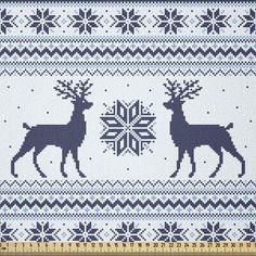 two deers are depicted in an ugly knit pattern