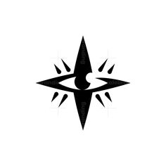 an all seeing eye is shown in this black and white logo designed for the company