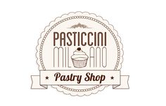 the pastry shop logo with a cupcake on it's front and bottom corner