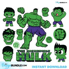 an image of the incredible hulk stickers