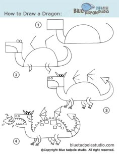 how to draw a dragon for kids with instructions on how to draw a dragon in easy steps