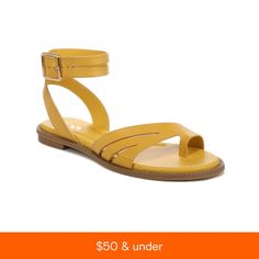 in stock Chic Ankle-strap T-strap Sandals For Vacation, Casual Gold T-strap Sandals With Ankle Strap, Casual Gold T-strap Ankle Sandals, Gold Casual T-strap Sandals With Ankle Strap, Gold Casual T-strap Ankle Sandals, Spring Camel Open Toe Sandals, Camel Open Toe Sandals For Spring, Trendy Yellow Leather Sandals, Chic Spring T-strap Sandals With Buckle Closure