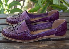 New womens purple leather authentic mexican huarache shoe sandal Purple Leather Slip-on Sandals, Purple Flat Leather Sandals, Purple Leather Open Toe Sandals, Purple Sandals With Cushioned Footbed And Round Toe, Purple Leather Closed Toe Sandals, Purple Closed Toe Leather Sandals, Purple Cushioned Slip-on Sandals, Mexican Sandals, Huaraches Shoes