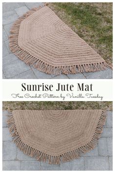 the sunrise jute mat is made with yarn