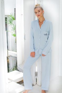 "Quality meets comfort with our personalized modal jersey pajamas. This is for a set of 7 PJs total in one of the following styles: Styles available: SHORTIE (short sleeves+shorts) SPRINGSTER (long sleeves+shorts) MIDNIGHT (short sleeves+pants) WINTERLAND (long sleeves+pants) 🌸 H O W T O O R D E R 1. Select the correct PJ Style (you can do any style shortie, midnight, springster or winterlan) from the drop down menu. 2. Select the Inseam for the PJ if ordering PJ styles with Pants and N/A for P Winter Bridesmaid Pajamas, White Long Sleeve Sleepwear For Honeymoon, Bridesmaid Pajamas Wedding Day, Monogram Pjs, Getting Ready Pajamas, Wedding Pjs, Bridesmaids Pajamas, Bridal Party Pjs, Bridal Pjs