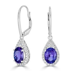 ADG7029911995-1 Tanzanite Earrings, Tanzanite Gemstone, White Gold Earrings, Gold Earring, White Gold Ring, Metal Color, Diamond Gemstone, White Gold Rings, Oval Shape