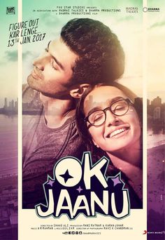 the movie poster for ok jaanu with two young men looking into each other's eyes