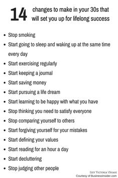 14 changes to make in your 30s that will set you up for lifelong success. Late 30s Quotes, Advice For Your 30s, In Your 30s Quotes Life Lessons, Women In Their 30s Quotes, Life In Your 30s Truths, What To Do In Your 30s, Starting Over In Your 30s, Goals For Your 30s Life, 30s Quotes Women In Their