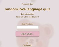 random love language quiz