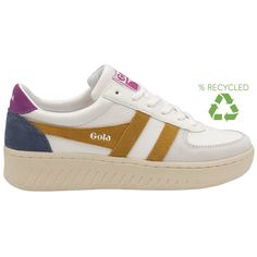 Women's Grandslam Trident Sneakers Athleisure High-top Sneakers With Gum Sole, Athleisure Low-top Sneakers With Gum Sole, Low-top Athleisure Sneakers With Gum Sole, Sporty High-top Sneakers With Gum Sole For Light Sports, Urban Sneakers With Gum Sole, Urban Sneakers With Gum Sole For Light Sports, Mid-top Sneakers With Gum Sole For Light Sports, High-top Tennis Sneakers With Vulcanized Sole, Sporty High-top Tennis Sneakers With Rubber Sole