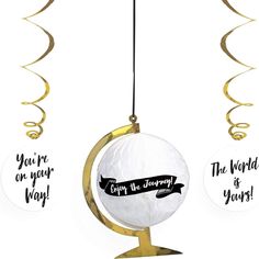 Graduation Globe Hanging Decoration 3ct - Stesha Party Grad Decorations, 90th Birthday Decorations, Red Party Decorations, Elegant Decorations, Gold Number Balloons, Honeycomb Decorations, Party Expert, Christmas Accents, Led Tree