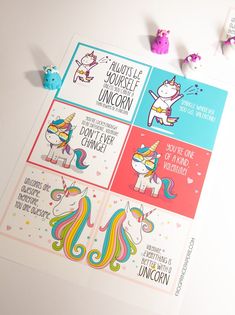 the unicorn stickers are all different colors