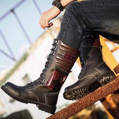 Sku Code:1036082255 
Material:Faux leather 
Color:BLACK 
Style:Steampunk 
Size:7-10 Latest Fashion Shoes, Black Moto Boots, Army Boots, Style Steampunk, Twenty Four, Men's Shoe, Style Noir, Moto Boots, Biker Boot