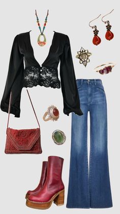 Whimsigoth outfit inspo #outfitinspo #whimsigoth Whimsigoth Formal Outfit, Whimsigoth Going Out Outfit, Glinda Inspired Outfit Casual, Boho Outfits 70s, Simple Whimsigoth Outfit, Whimsigoth 90s Outfit, Whimsigoth Jeans Outfit, Whimsigoth Capsule Wardrobe, Light Whimsigoth Outfits